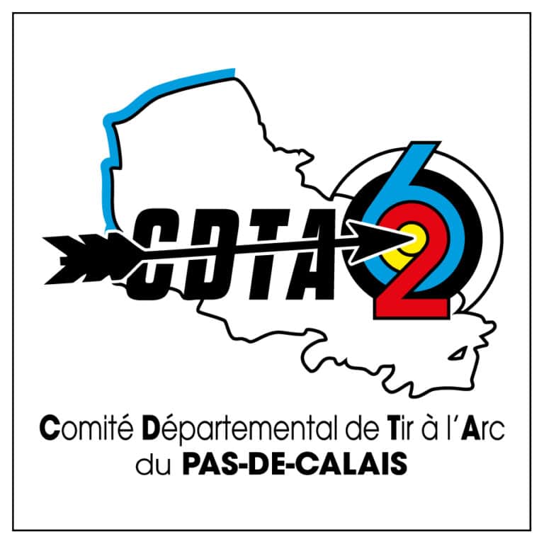 Logo du Comité Départemental de tir à l'arc du Pas-de-Calais- fond blanc
