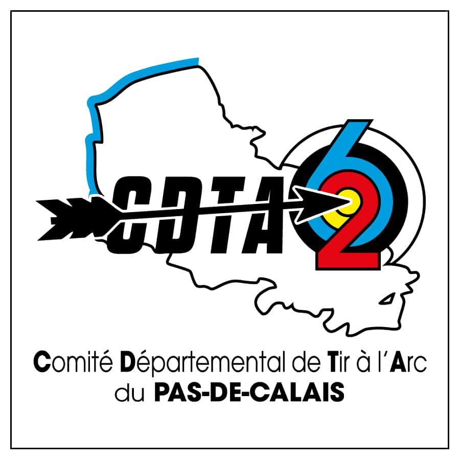 Logo du Comité Départemental de tir à l'arc du Pas-de-Calais- fond blanc
