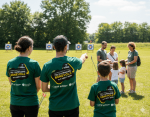 Bénévole pour le championnat de France de tir campagne au Parc d'Olhain.